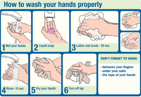 instructions for how to wash hands